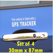 4 x Fitted with a GPS Tracker-EXTERNAL-Security Stickers For Car,Van,Truck,Taxi,Mini Cab,Bus,Coach,Tinted Blacked Out Windows,Quad Bike,Motorcycle Alarm Signs 